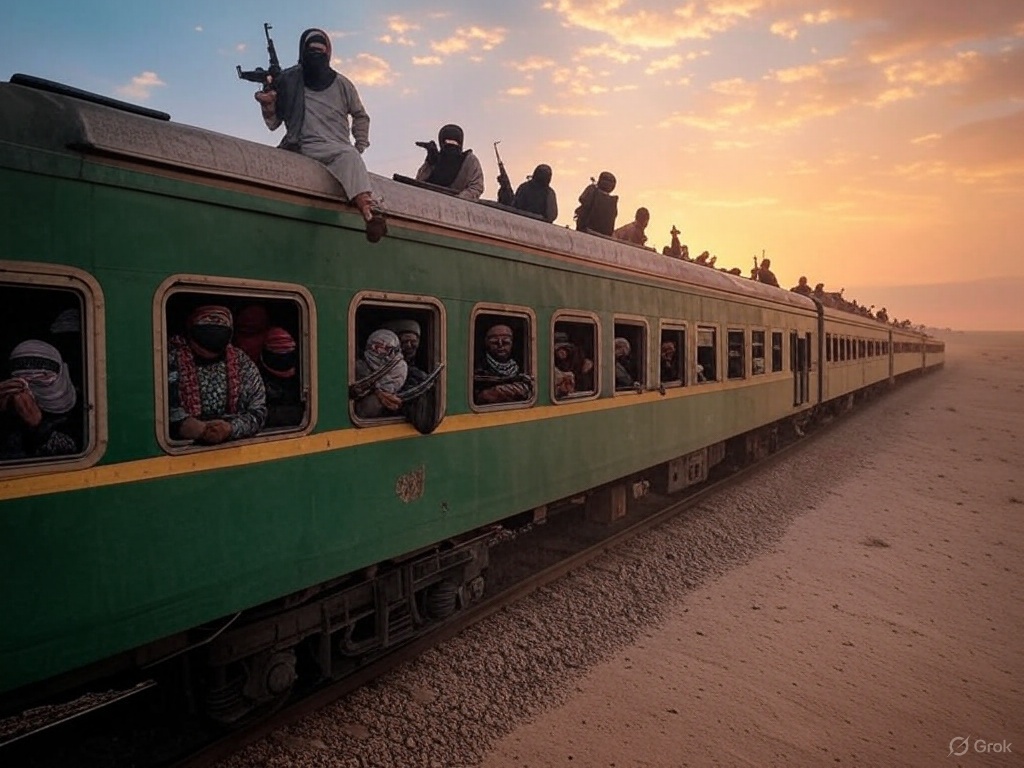 Pakistan train hijack by Terrorists